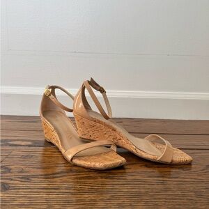 Stuart Weitzman Women’s Tan Wedge Sandals Size 7